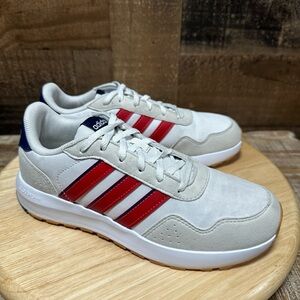 Adidas Run 60s Cloudfoam Sneakers Mens Size 5 White Red Blue Athletic Shoes